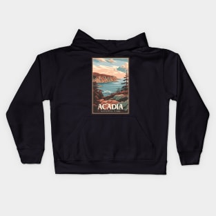 Acadia National Park Vintage Travel Poster Kids Hoodie